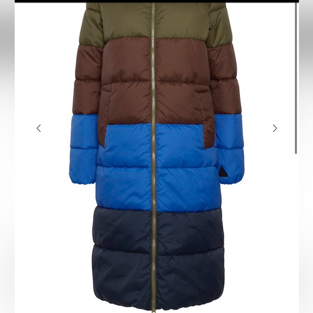 BYOUNG Color Block Long Puffer Coat